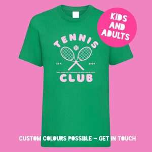 Adults TENNIS CLUB Bright Green T-Shirt