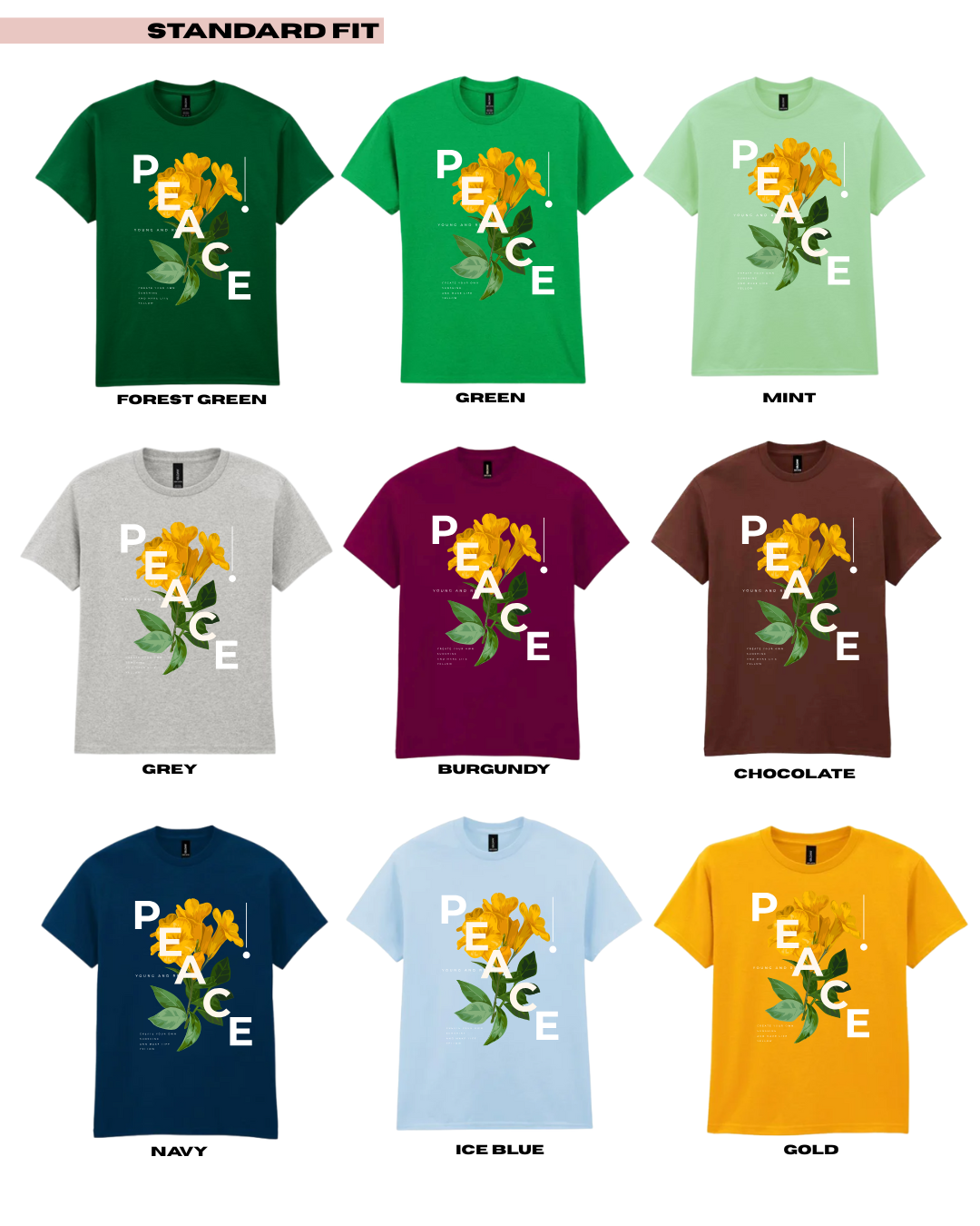 Adults PEACE FLORAL TShirt