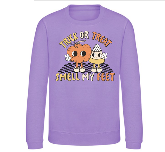 Kids TRICK OR TREAT SMELL MY FEET Sweatshirt