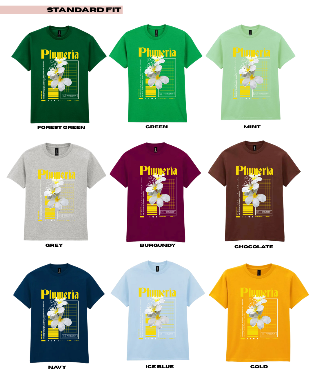 Adults PLUMERIA Floral Graphic TShirt