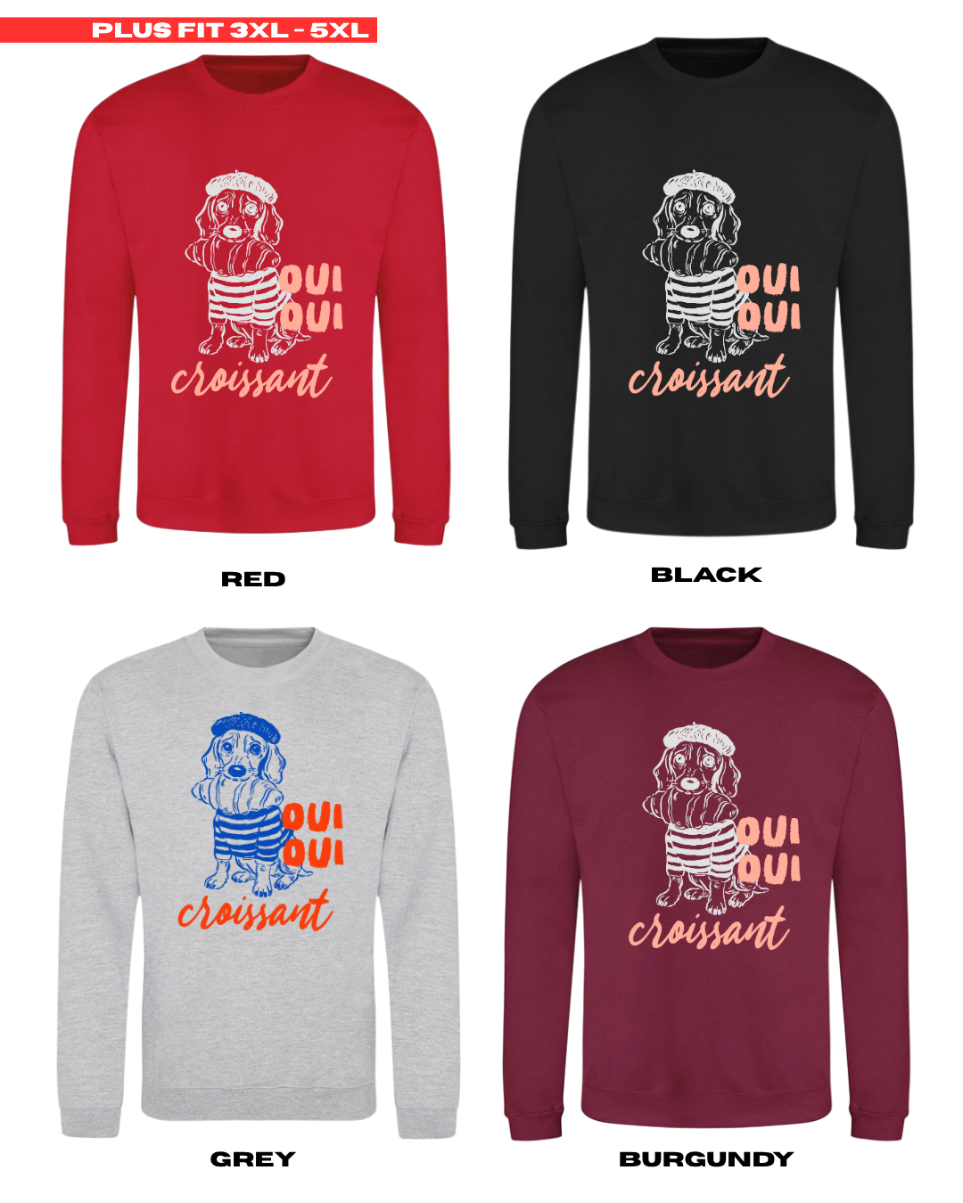 ADULTS Oui Oui Croissant Jumper - PLUS FIT