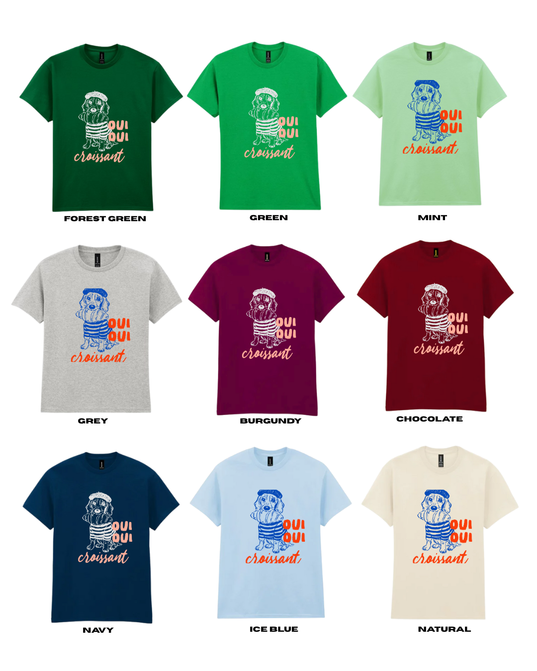 ADULTS Oui Oui Croissant TShirt  - STANDARD FIT