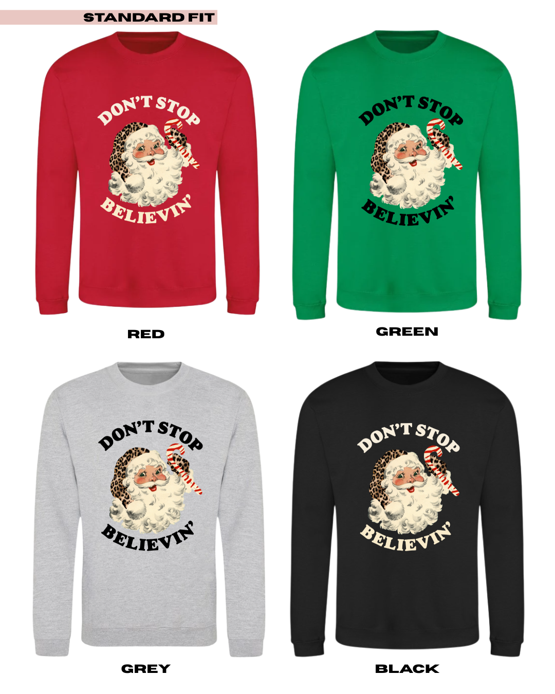 ADULTS Don't Stop Believin' Christmas Jumper  - STANDARD FIT