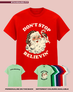 KIDS Don't Stop Believin' Christmas TShirt - Standard Fit