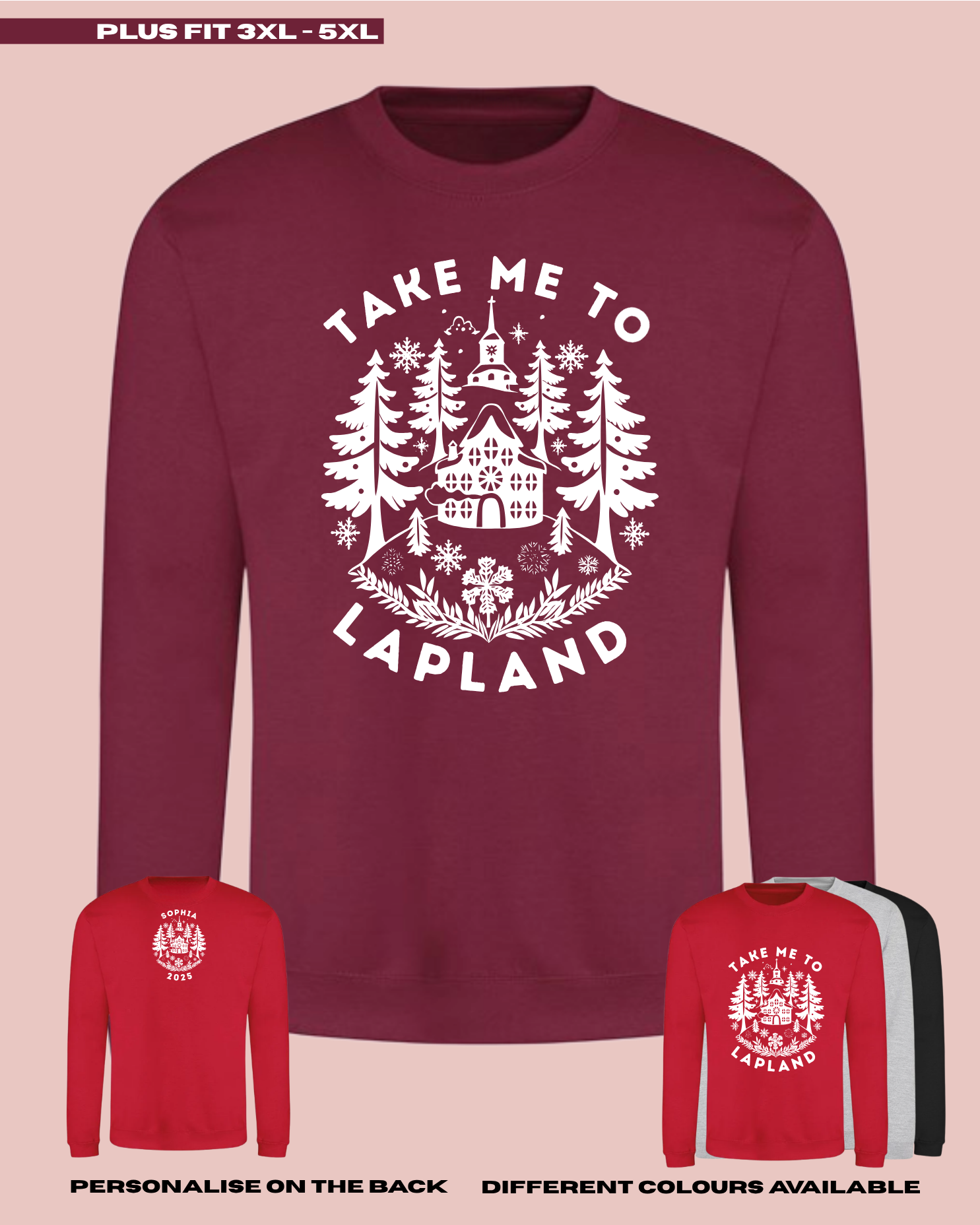 ADULTS Take Me To Lapland Woodland Christmas Jumper  - PLUS FIT