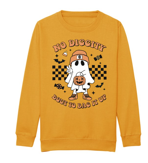 Kids NO DIGGITY BOUT TO BAG IT UP Sweatshirt