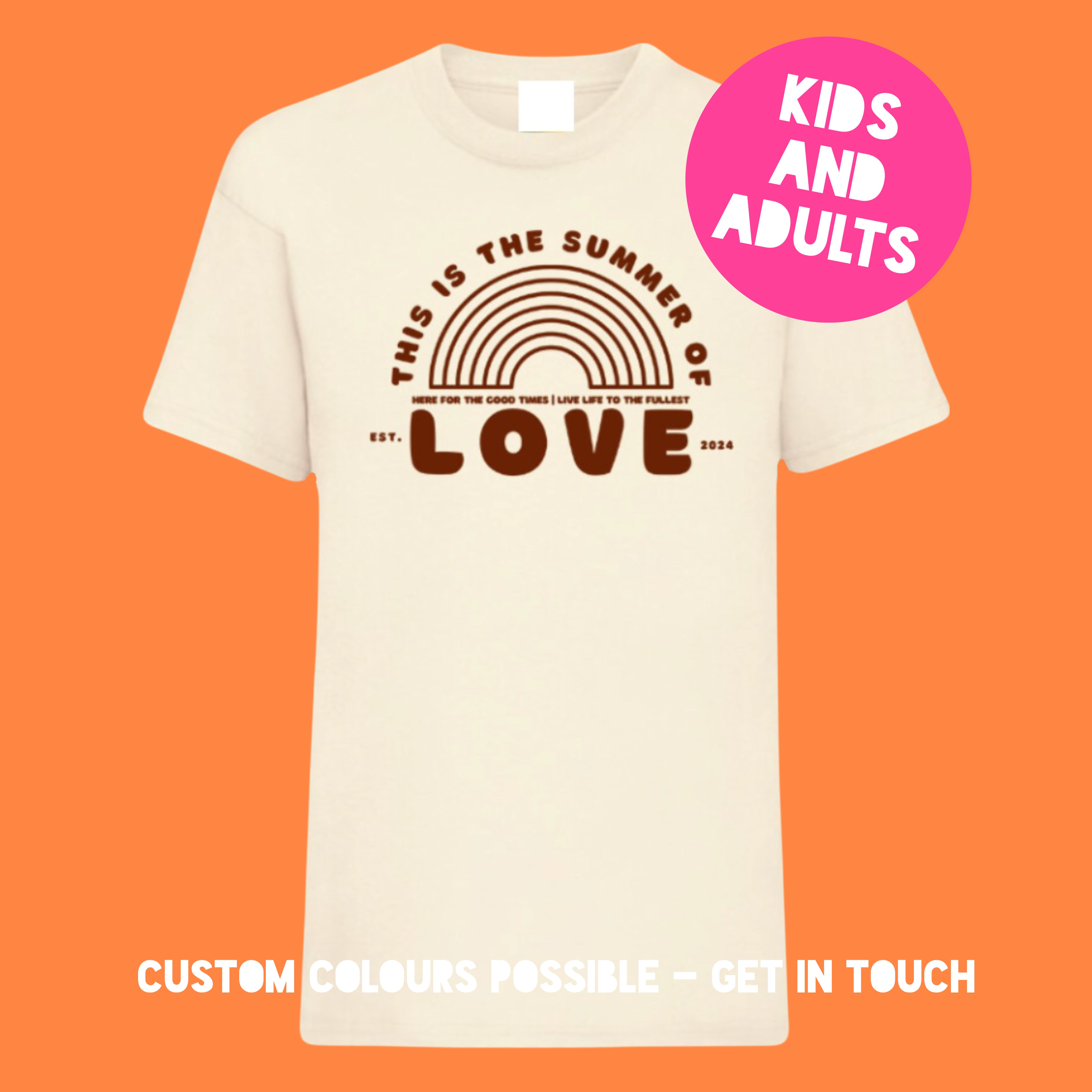 Adults SUMMER OF LOVE Natural T-Shirt