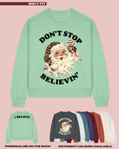 ADULTS Don't Stop Believin' Christmas Jumper  - BOXY FIT