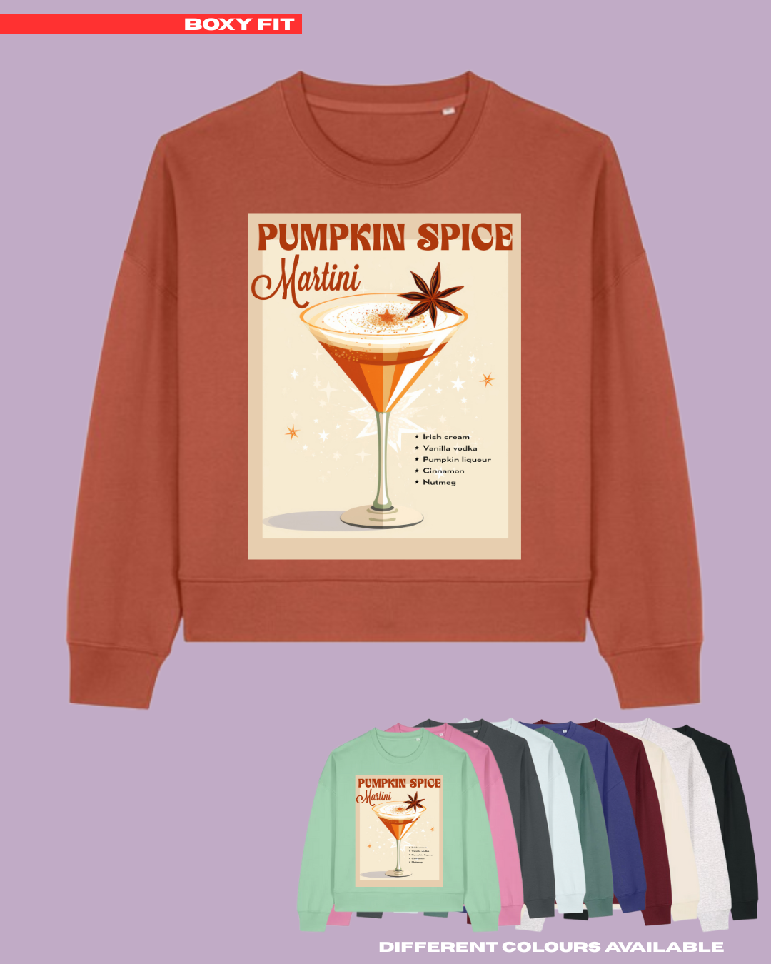 ADULTS Pumpkin Spice Martini Jumper - BOXY FIT