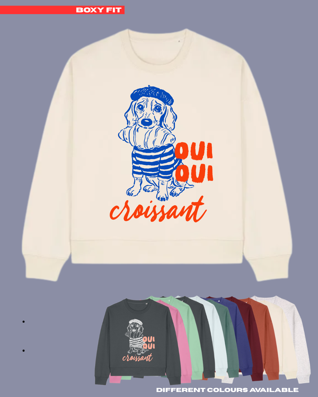 ADULTS Oui Oui Croissant Jumper - BOXY FIT