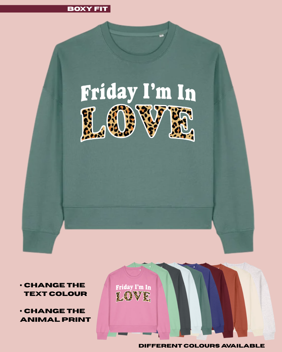 ADULTS Friday I'm In Love Jumper - BOXY FIT