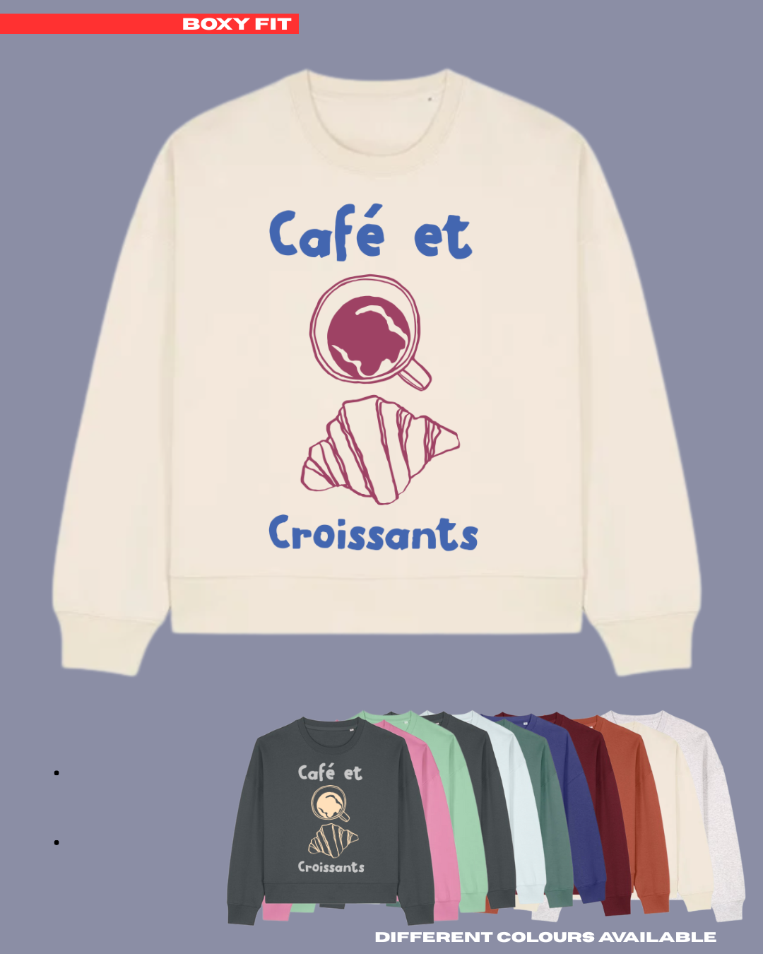 ADULTS Cafe Et Croissants Jumper - BOXY FIT
