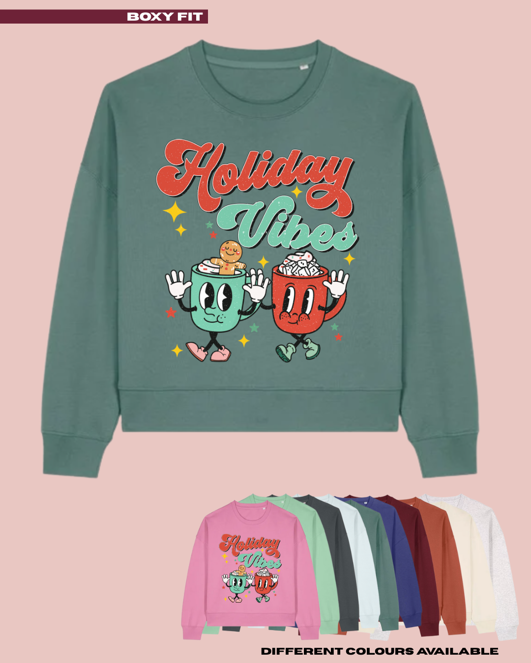 ADULTS Holiday Vibes Christmas Jumper - BOXY FIT