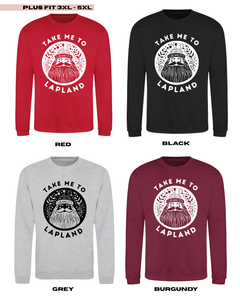 ADULTS Take Me To Lapland Scandi Santa Christmas Jumper  - PLUS FIT