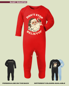 BABY Don't Stop Believin' Long Sleeve Romper