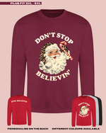 Load image into Gallery viewer, ADULTS Don&#39;t Stop Believin&#39; Christmas Jumper  - PLUS FIT
