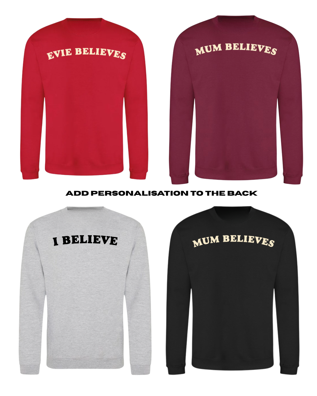 ADULTS Don't Stop Believin' Christmas Jumper  - PLUS FIT