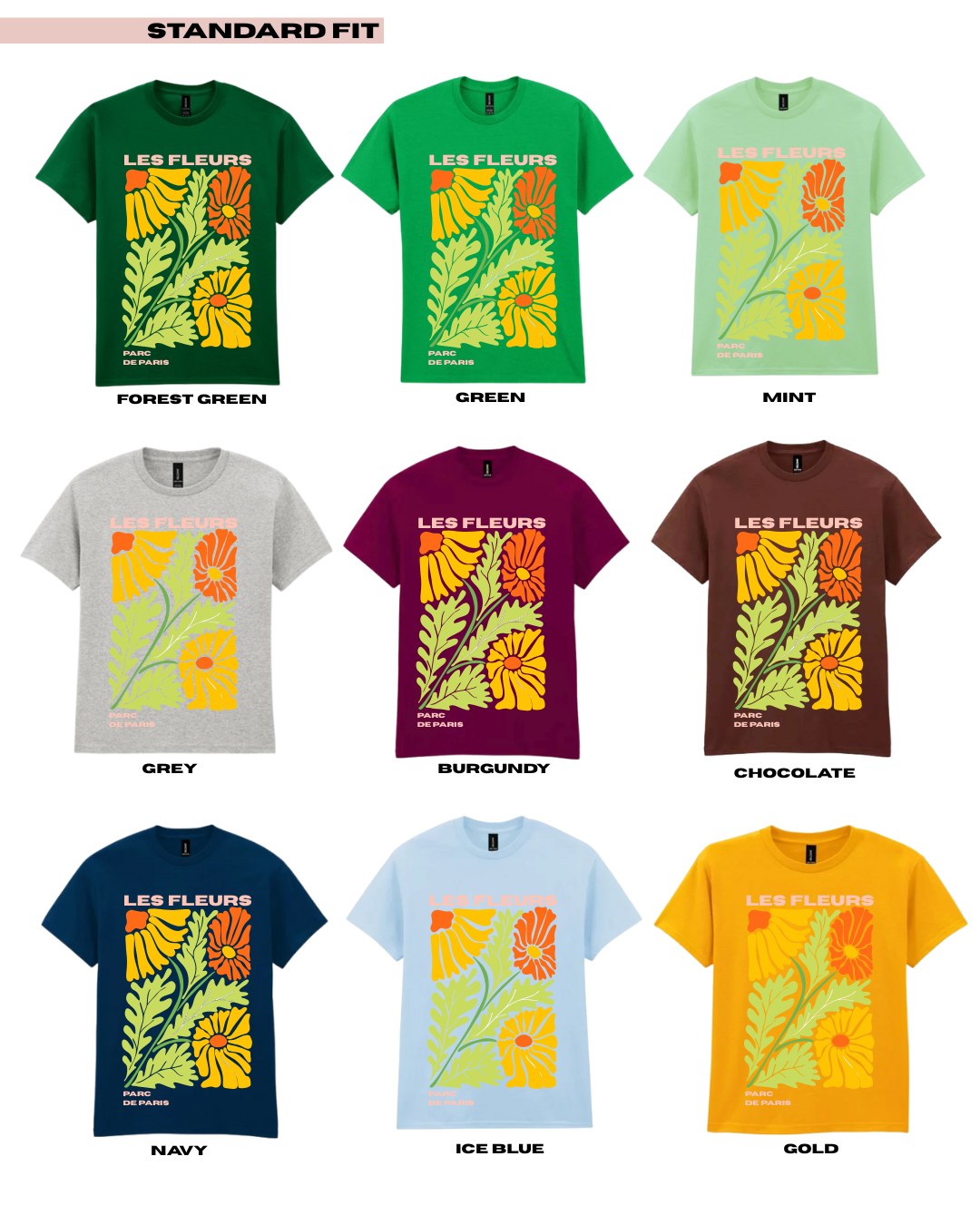 Adults LES FLEURS #1 Abstract Floral TShirt