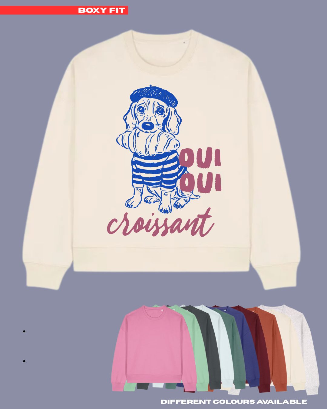ADULTS Oui Oui Croissant Jumper - BOXY FIT