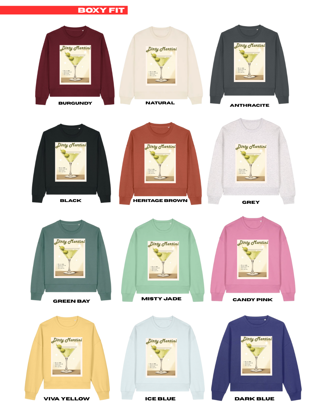 ADULTS Dirty Martini Jumper - BOXY FIT