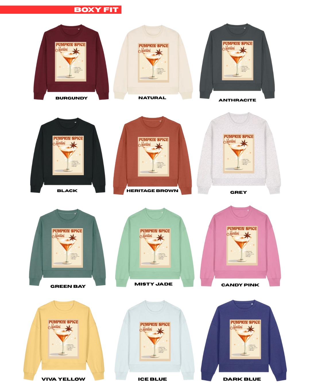 ADULTS Pumpkin Spice Martini Jumper - BOXY FIT