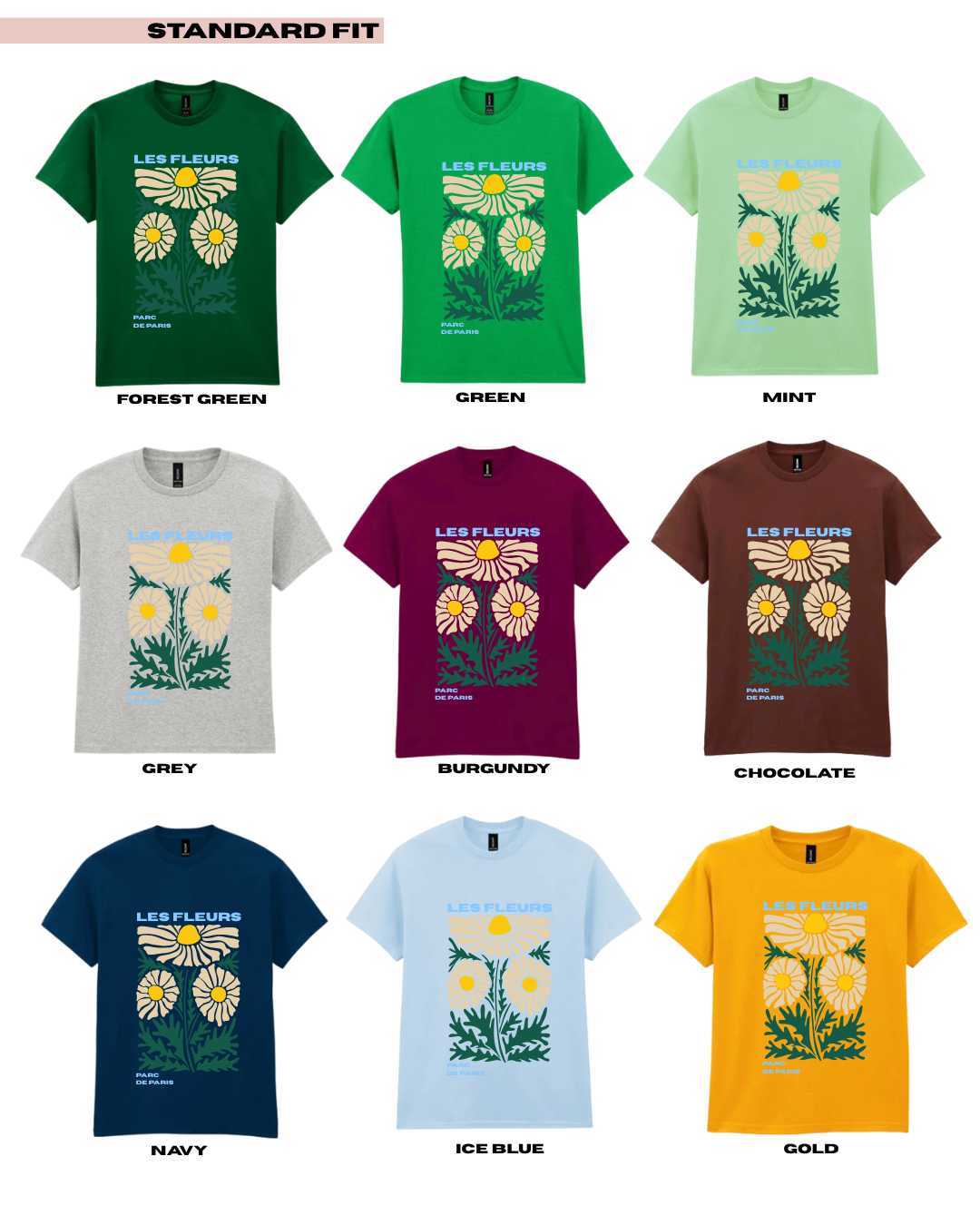 Adults LES FLEURS #2 Abstract Floral TShirt