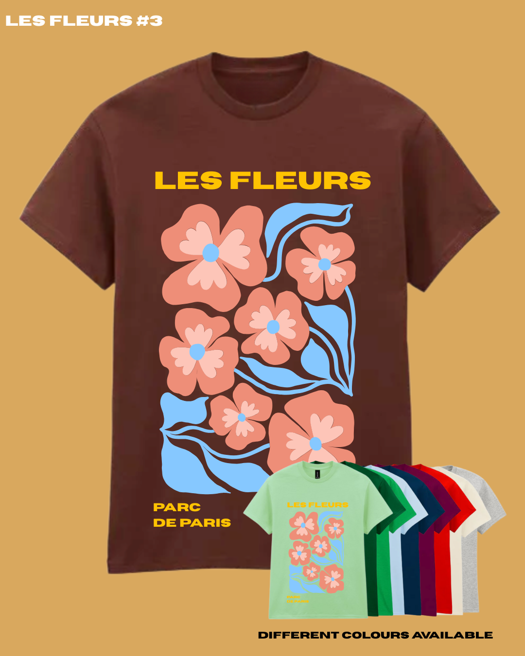 Adults LES FLEURS #3 Abstract Floral TShirt