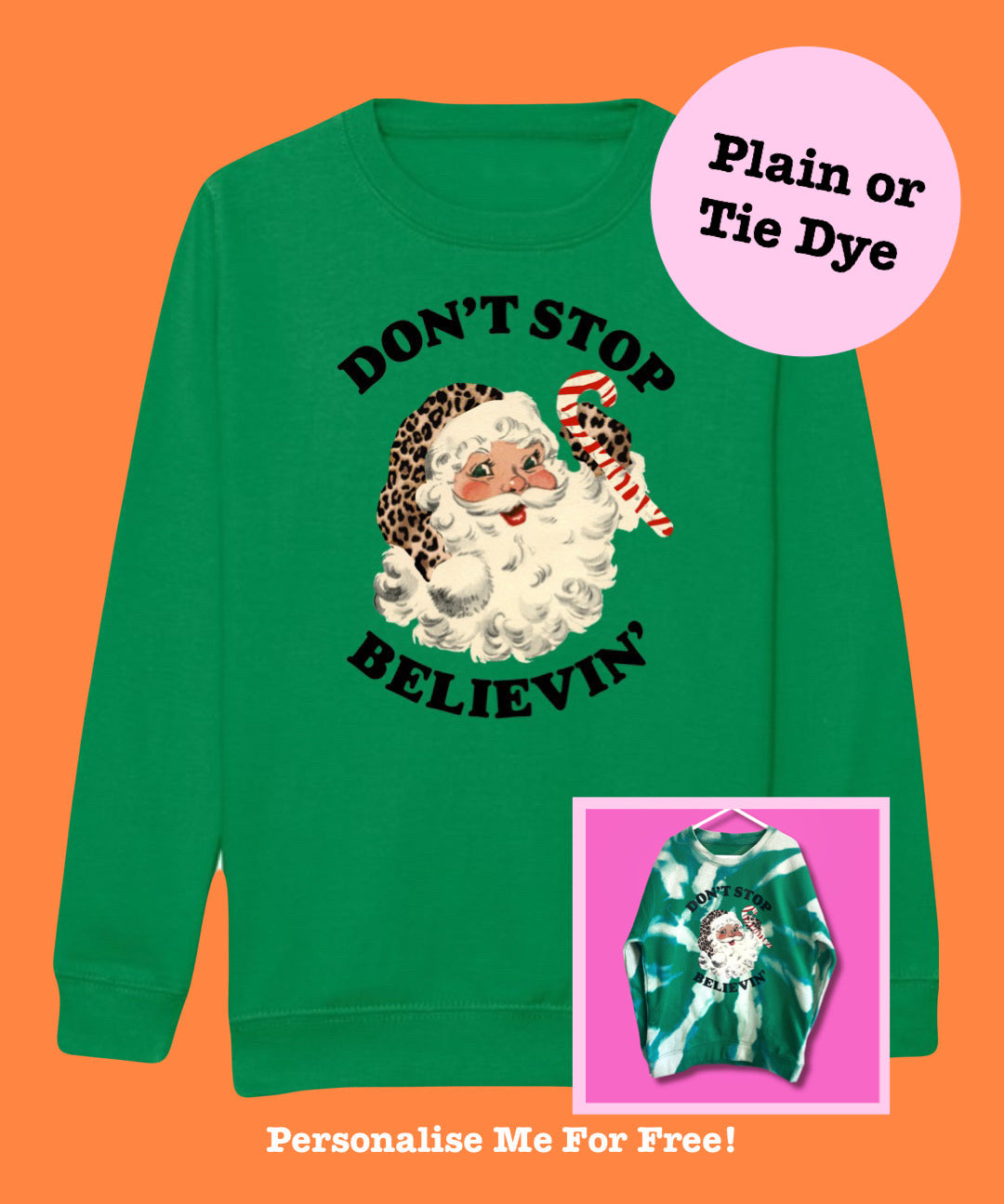 Kids BRIGHT GREEN Don’t Stop Believing Sweatshirt