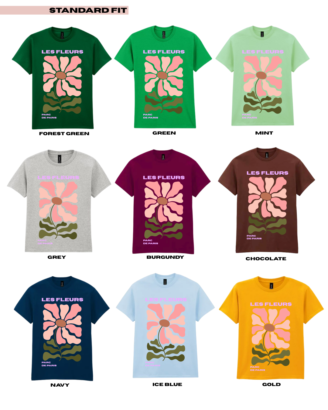 Adults LES FLEURS #4 Abstract Floral TShirt