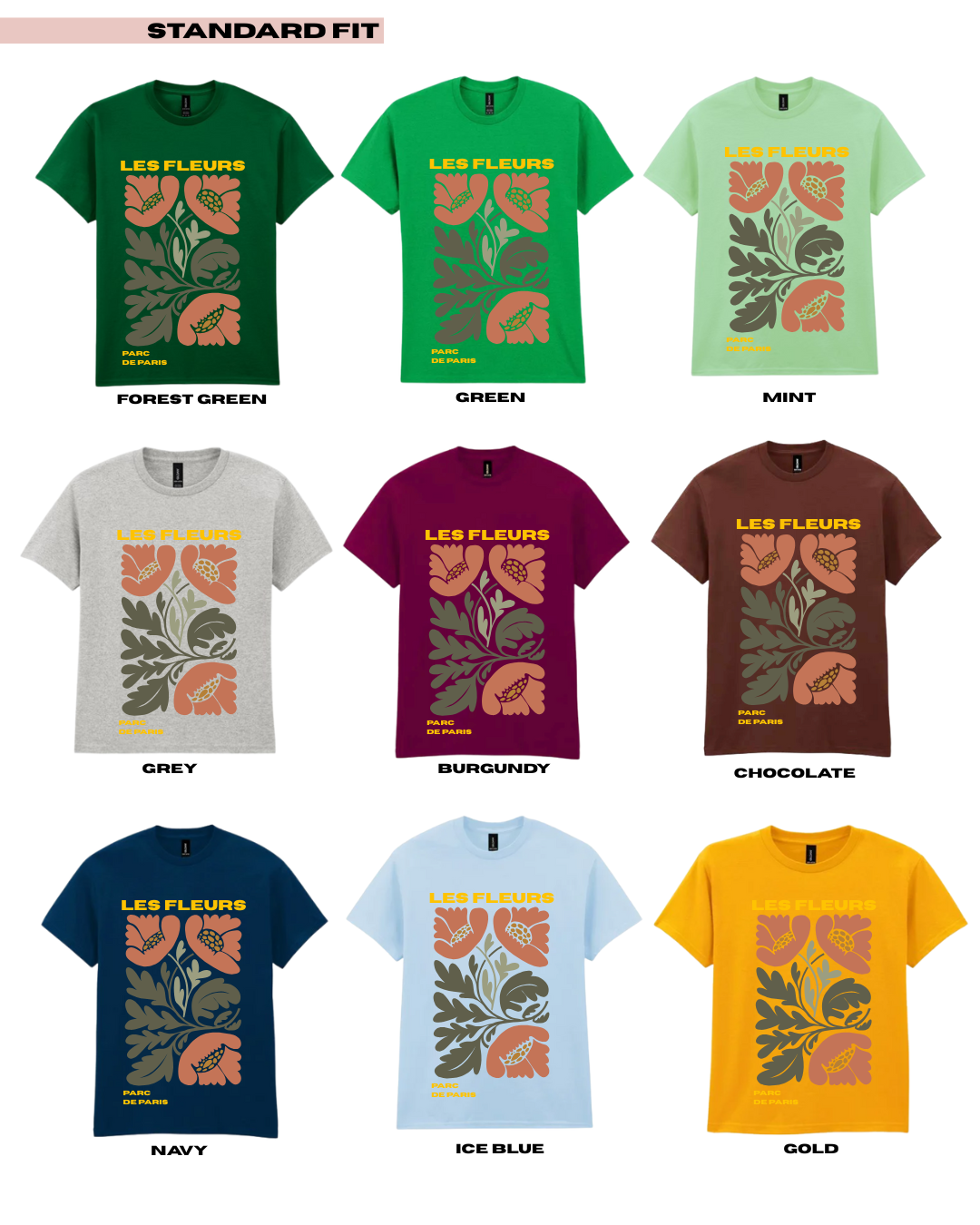 Adults LES FLEURS #6 Abstract Floral TShirt