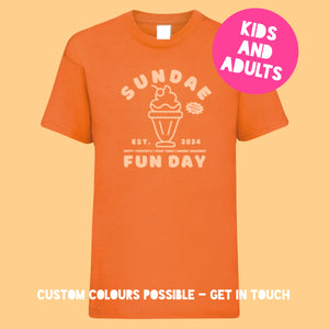 Kids SUNDAE FUN DAY Orange T-Shirt