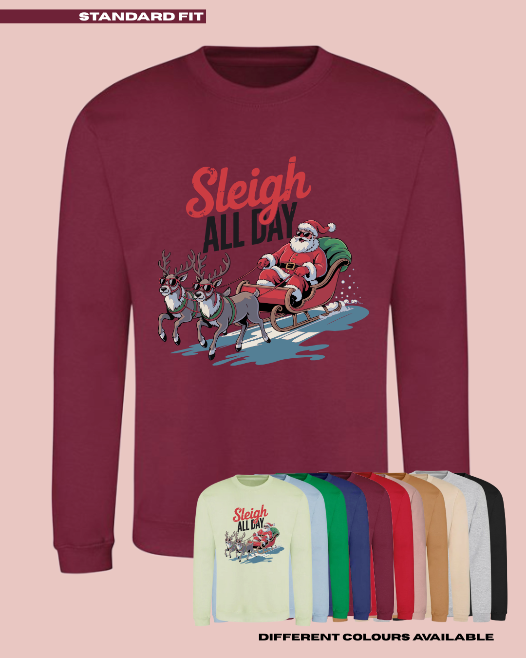 ADULTS Sleigh All Day Christmas Jumper - STANDARD FIT