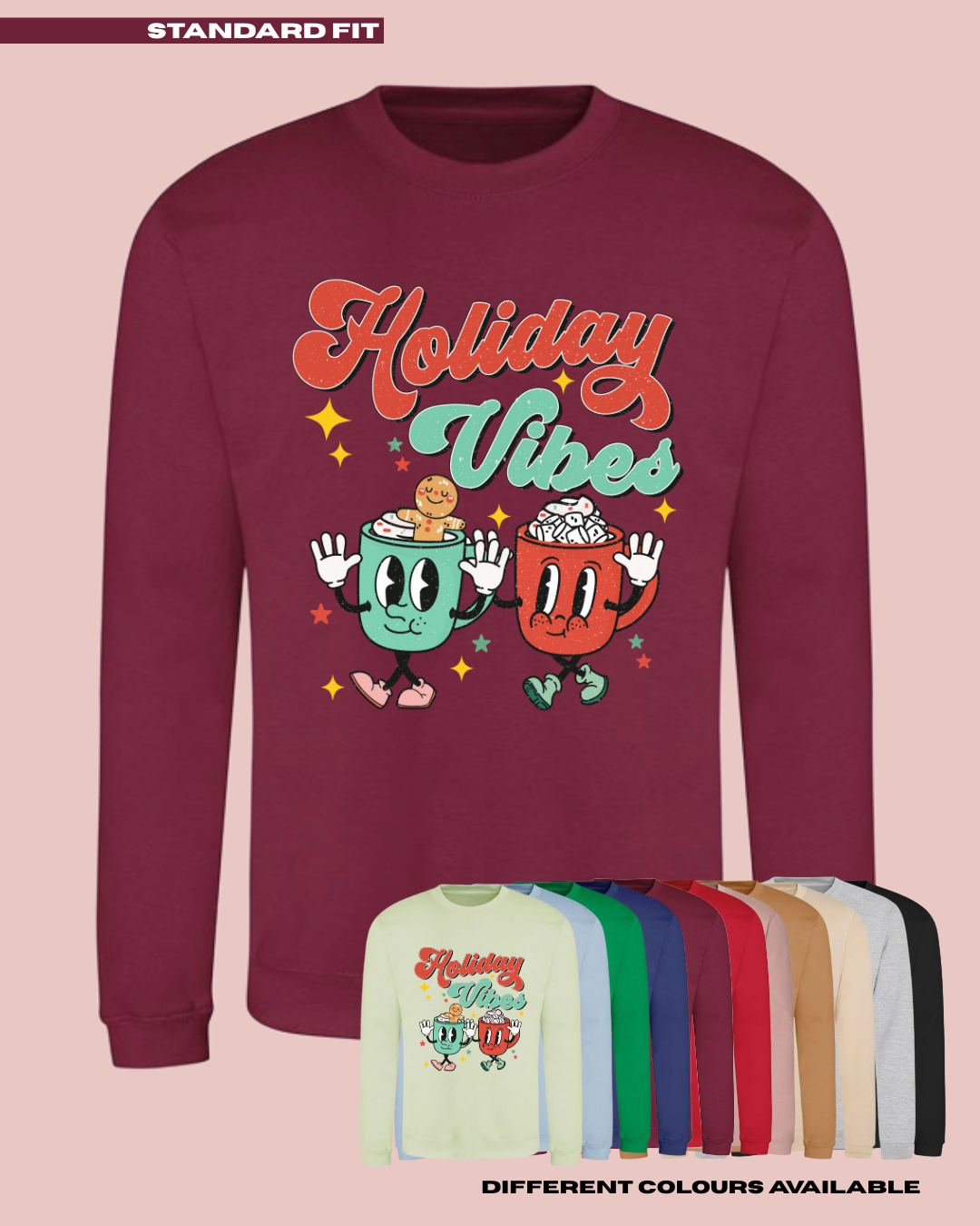 ADULTS Holiday Vibes Christmas Jumper - STANDARD FIT