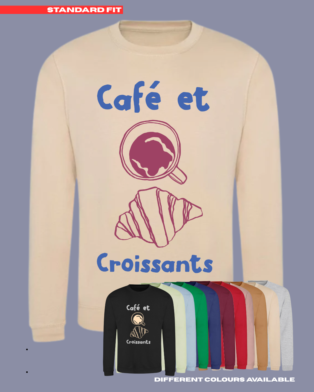 ADULTS Cafe Et Croissants Jumper - STANDARD FIT