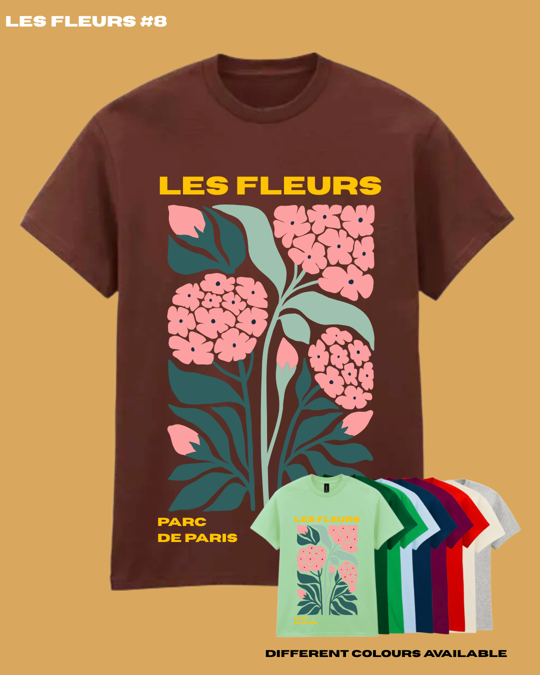 Adults LES FLEURS #8 Abstract Floral TShirt