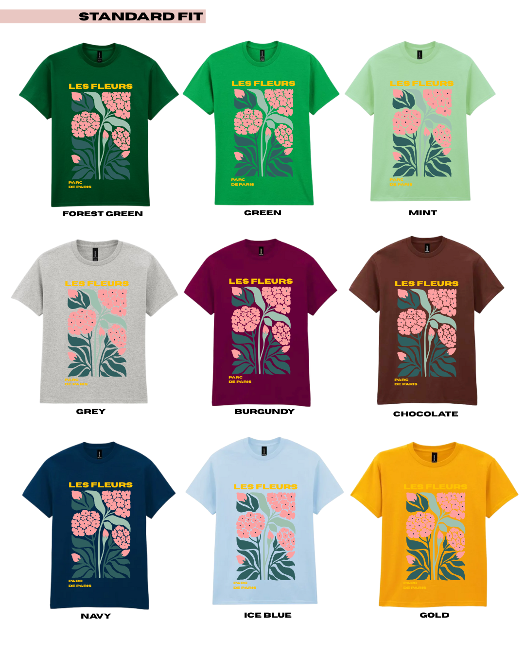 Adults LES FLEURS #8 Abstract Floral TShirt
