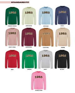 ADULTS Custom Birth Year Jumper - STANDARD FIT