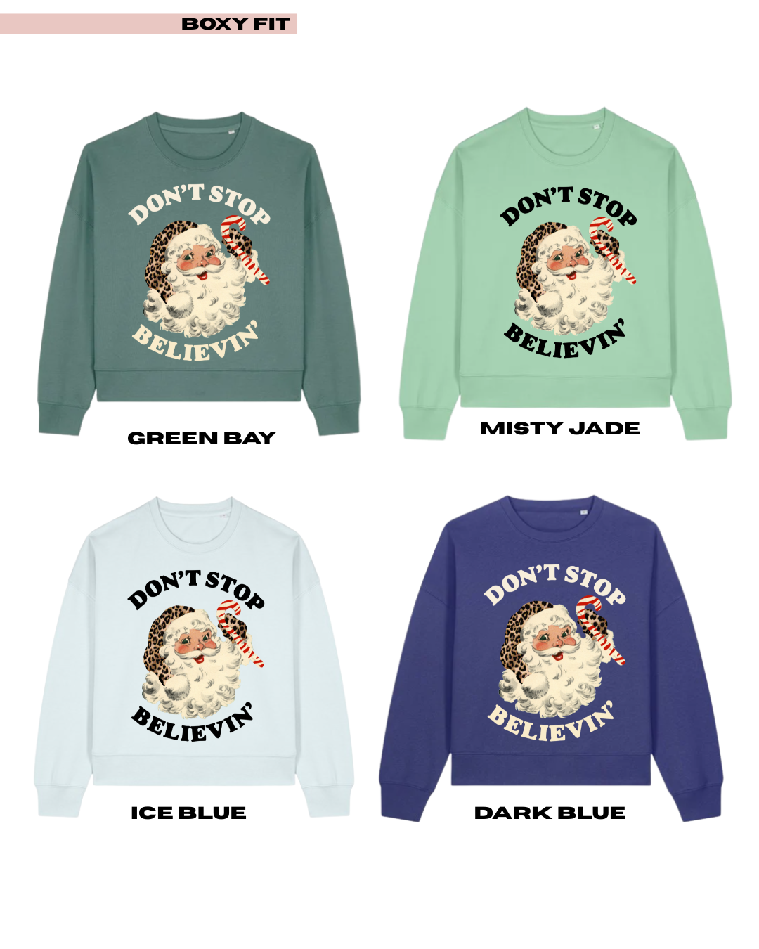 ADULTS Don't Stop Believin' Christmas Jumper  - BOXY FIT