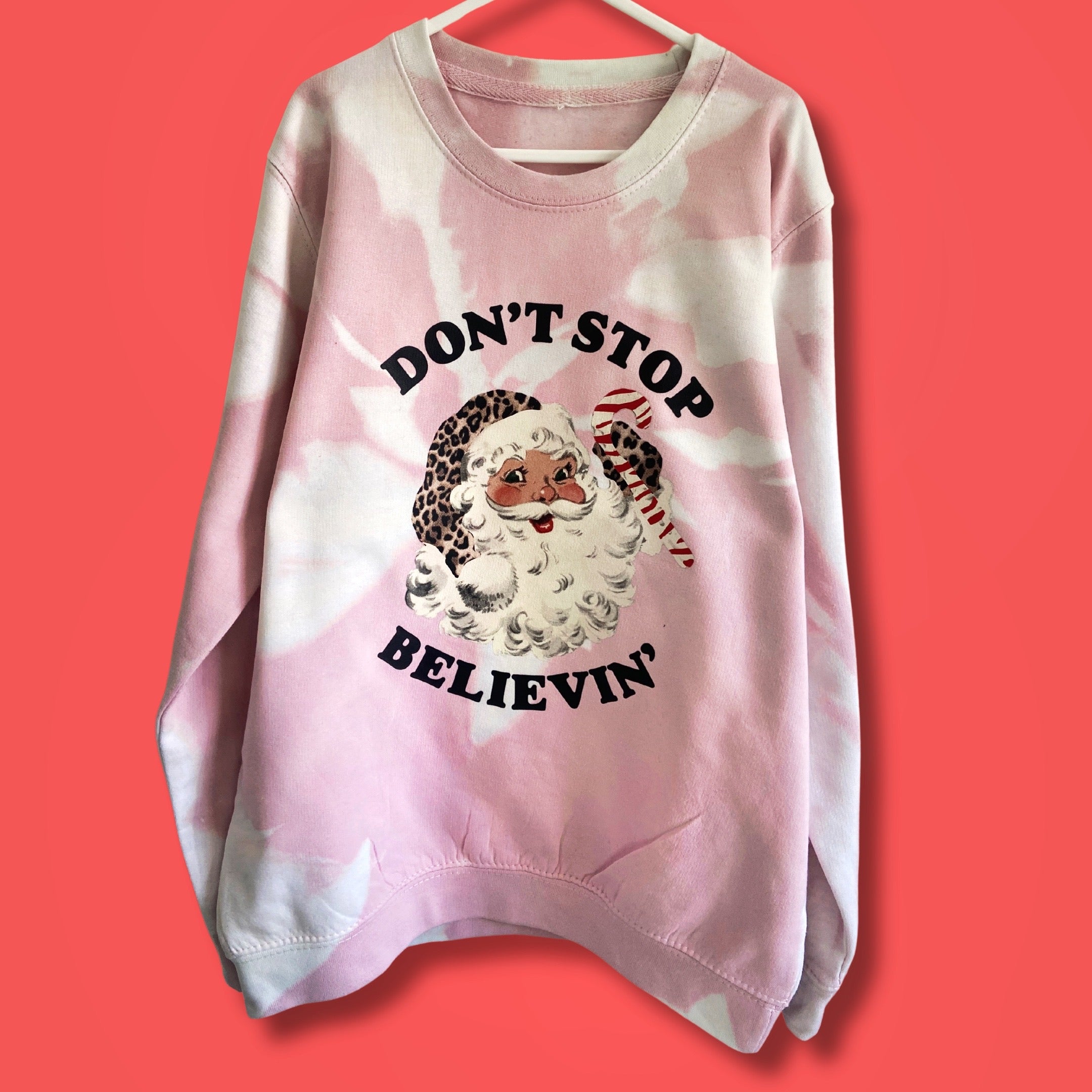 Adults LIGHT PINK Don’t Stop Believing Sweatshirt