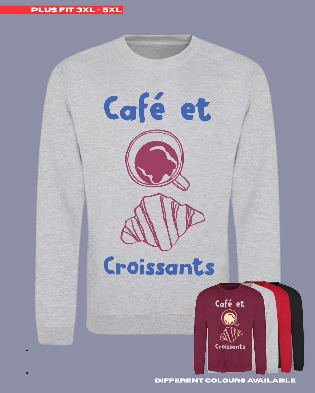 ADULTS Cafe Et Croissants Jumper - PLUS FIT