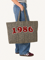 Load image into Gallery viewer, Custom Birth Year Leopard Print Tote
