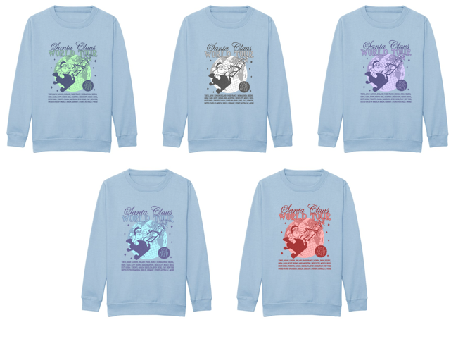 Kids LIGHT BLUE Santa World Tour Sweatshirt