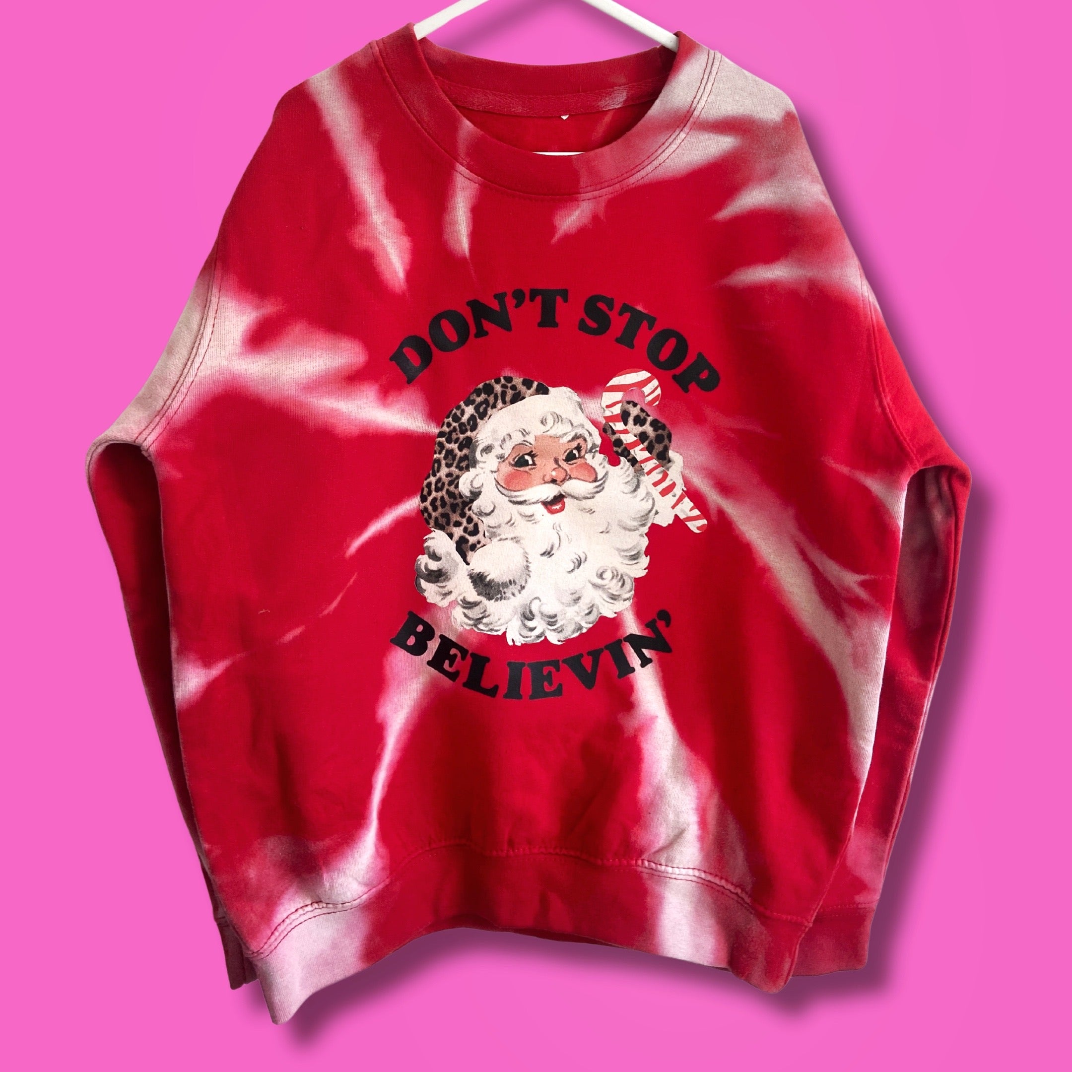 Adults BRIGHT RED Don’t Stop Believing Sweatshirt