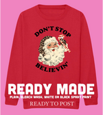 Load image into Gallery viewer, Adults READY MADE Don’t Stop Belivin’ Sweatshirt in RED
