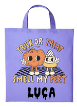 Load image into Gallery viewer, Halloween TRICK OR TREAT SMELL MY FEET Swag Bag
