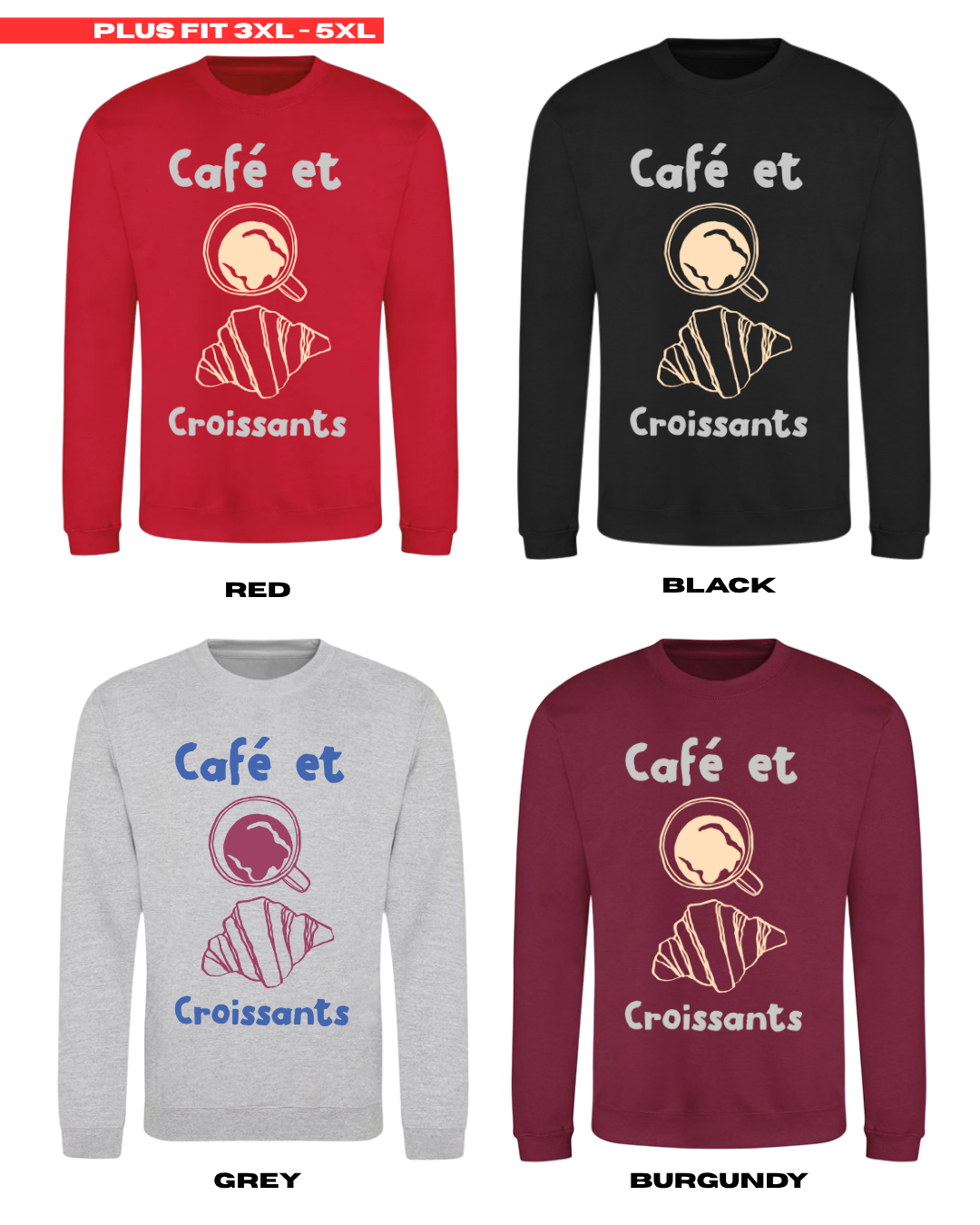 ADULTS Cafe Et Croissants Jumper - PLUS FIT