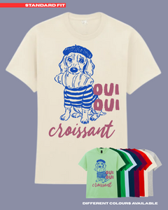 ADULTS Oui Oui Croissant TShirt  - STANDARD FIT
