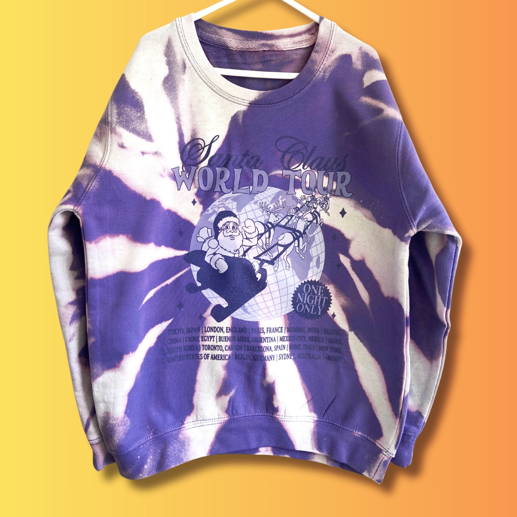 Kids LAVENDER Santa World Tour Sweatshirt