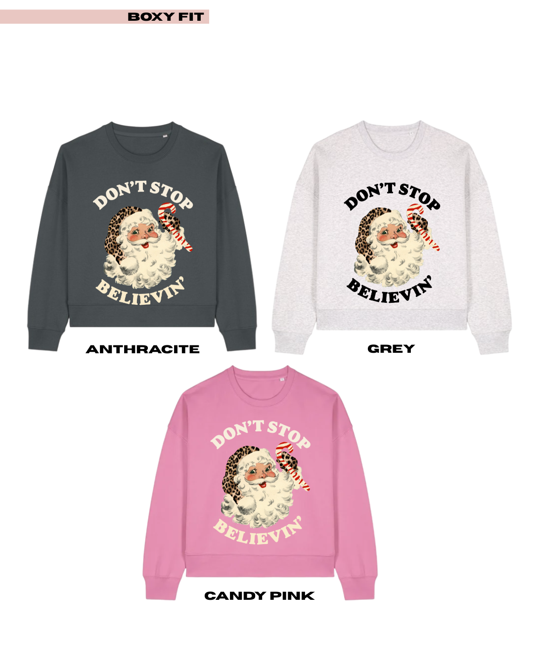 ADULTS Don't Stop Believin' Christmas Jumper  - BOXY FIT