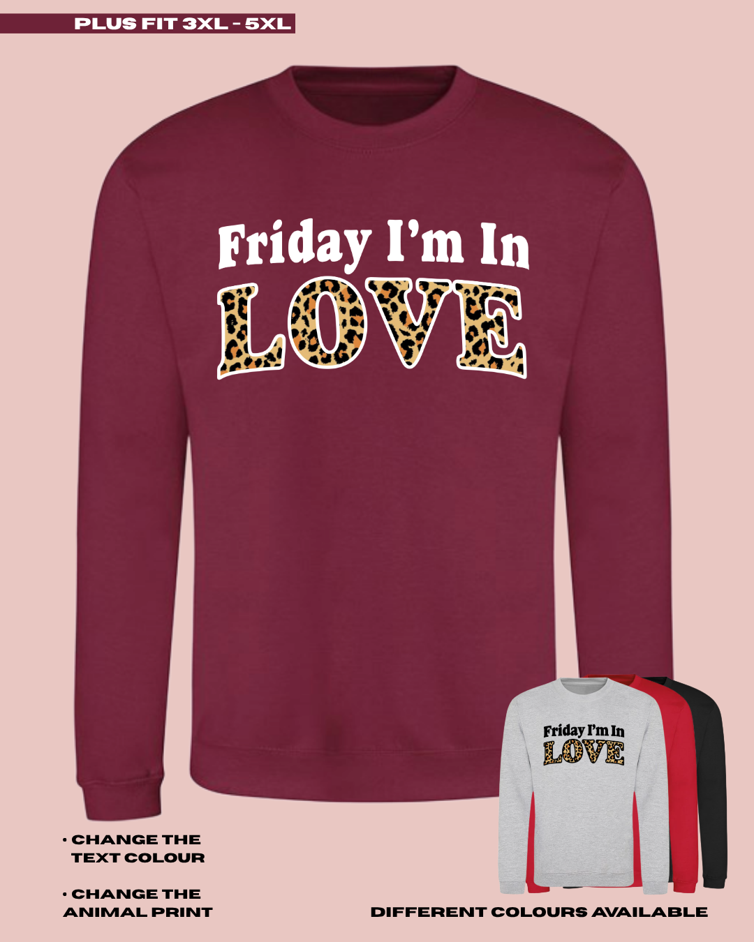 ADULTS Friday I'm In Love Jumper - PLUS FIT